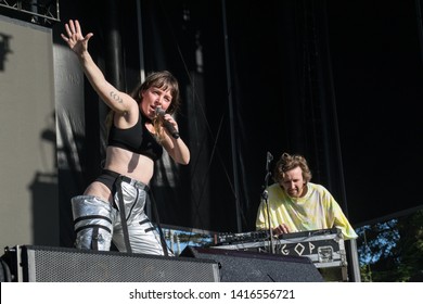 NAPA, CA - MAY 24, 2019: Sylvan Esso In Concert At BottleRock Napa Valley In Napa, CA 