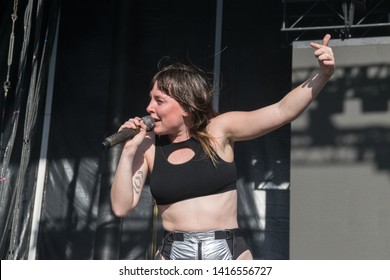 NAPA, CA - MAY 24, 2019: Sylvan Esso In Concert At BottleRock Napa Valley In Napa, CA 