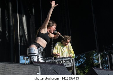 NAPA, CA - MAY 24, 2019: Sylvan Esso In Concert At BottleRock Napa Valley In Napa, CA 