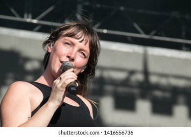 NAPA, CA - MAY 24, 2019: Sylvan Esso In Concert At BottleRock Napa Valley In Napa, CA 