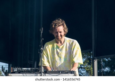 NAPA, CA - MAY 24, 2019: Sylvan Esso In Concert At BottleRock Napa Valley In Napa, CA 