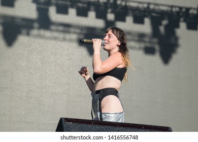 NAPA, CA - MAY 24, 2019: Sylvan Esso In Concert At BottleRock Napa Valley In Napa, CA 