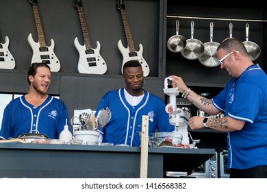 NAPA, CA - MAY 24, 2019: Graham Elliot, Ken Griffey Jr, Jake Peavy  In Concert At BottleRock Napa Valley In Napa, CA 