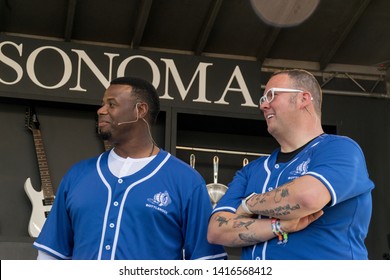 NAPA, CA - MAY 24, 2019: Graham Elliot, Ken Griffey Jr, Jake Peavy  In Concert At BottleRock Napa Valley In Napa, CA 