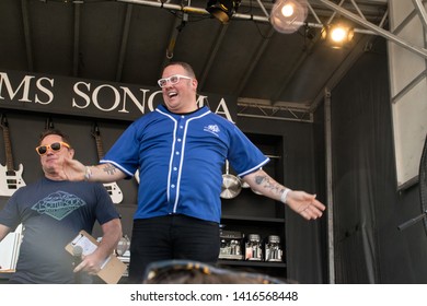 NAPA, CA - MAY 24, 2019: Graham Elliot, Ken Griffey Jr, Jake Peavy  In Concert At BottleRock Napa Valley In Napa, CA 