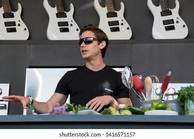 NAPA, CA - MAY 24, 2019: Antoni Porowski, Ben McKee, Daniel Platzman At The Culinary Stage At BottleRock Napa Valley In Napa, CA 