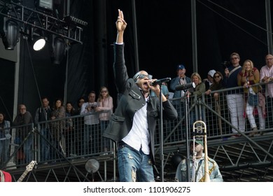 NAPA, CA - MAY 25, 2018: Trombone Shorty And Orleans Avenue In Concert At BottleRock Napa Valley In Napa, CA