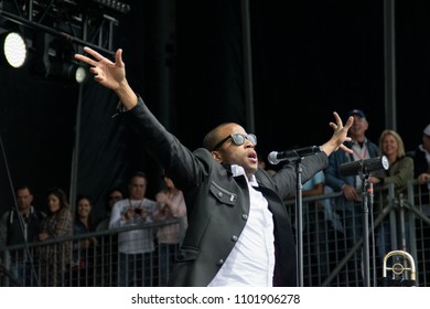 NAPA, CA - MAY 25, 2018: Trombone Shorty And Orleans Avenue In Concert At BottleRock Napa Valley In Napa, CA