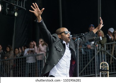 NAPA, CA - MAY 25, 2018: Trombone Shorty And Orleans Avenue In Concert At BottleRock Napa Valley In Napa, CA