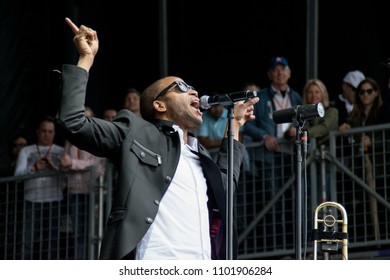 NAPA, CA - MAY 25, 2018: Trombone Shorty And Orleans Avenue In Concert At BottleRock Napa Valley In Napa, CA