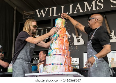 NAPA, CA - MAY 25, 2019: Duff Goldman, Sen Dog, Taylor Hawkins At The Culinary Stage At BottleRock Napa Valley In Napa, CA