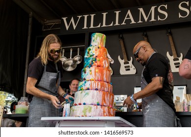 NAPA, CA - MAY 25, 2019: Duff Goldman, Sen Dog, Taylor Hawkins At The Culinary Stage At BottleRock Napa Valley In Napa, CA