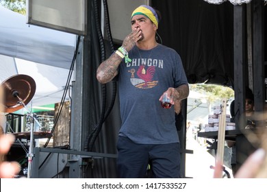 NAPA, CA - MAY 25, 2019: Amirah Kassem, Aaron Sanchez, Juanes At The Culinary Stage At BottleRock Napa Valley In Napa, CA