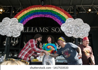 NAPA, CA - MAY 25, 2019: Amirah Kassem, Aaron Sanchez, Juanes At The Culinary Stage At BottleRock Napa Valley In Napa, CA