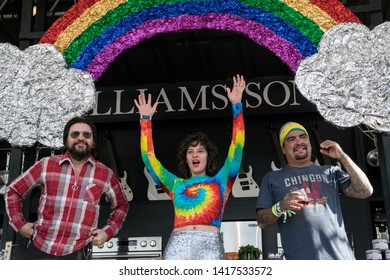 NAPA, CA - MAY 25, 2019: Amirah Kassem, Aaron Sanchez, Juanes At The Culinary Stage At BottleRock Napa Valley In Napa, CA