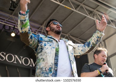 NAPA, CA - MAY 26, 2018: E-40, Adam Richman, And Mike D. At BottleRock Napa Valley In Napa, CA