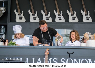 NAPA, CA - MAY 26, 2018: Graham Elliot, Tre Cool, And The Alive At BottleRock Napa Valley In Napa, CA 