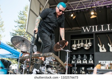 NAPA, CA - MAY 26, 2018: Graham Elliot, Tre Cool, And The Alive At BottleRock Napa Valley In Napa, CA 