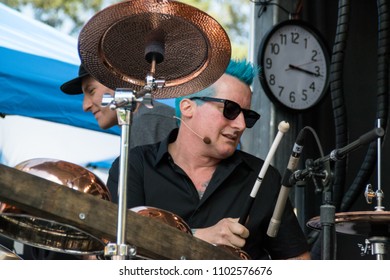 NAPA, CA - MAY 26, 2018: Graham Elliot, Tre Cool, And The Alive At BottleRock Napa Valley In Napa, CA 