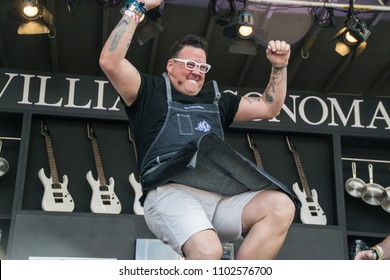 NAPA, CA - MAY 26, 2018: Graham Elliot, Tre Cool, And The Alive At BottleRock Napa Valley In Napa, CA 