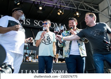 NAPA, CA - MAY 26, 2018: E-40, Adam Richman, And Mike D. At BottleRock Napa Valley In Napa, CA