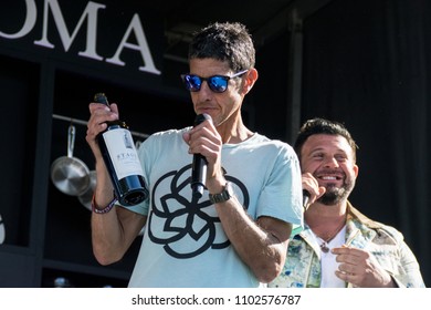 NAPA, CA - MAY 26, 2018: E-40, Adam Richman, And Mike D. At BottleRock Napa Valley In Napa, CA