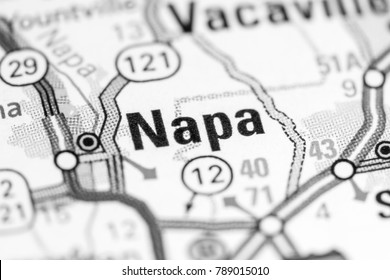 Napa. California. USA On A Map.