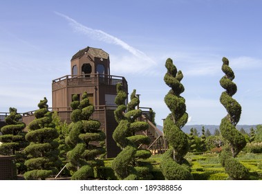 NAPA VALLEY, CA - APRIL 15: Newton Winery In Napa Valley On April 15, 2014. Newton Vineyard Is A Wine Estate In St. Helena In The Napa Valley Of California Famous  For Its Newton Unfiltered Chardonnay