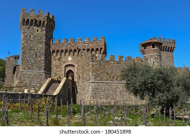 NAPA VALLEY, CA - April 6: Castello Di Amorosa Winery In Napa Valley On April 6, 2012. The Castle Interiors, Which Include 107 Rooms On 8 Levels, Cover Approximately 121,000 Square Feet