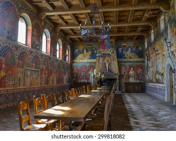 NAPA Valley, California - April 6, 2012: Great Hall At Castello Di Amorosa Winery 