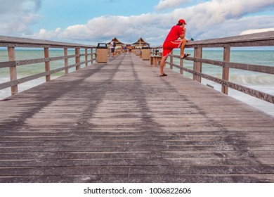 Naples, FL / USA - 11/24/2017: Naples Pier Reopens After Hurricane Irma Damage.