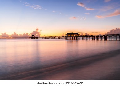 Naples Florida colorful sunset over the Naples beach pier South West Florida summer - Shutterstock ID 2216569631