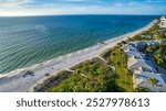 Naples, Florida - Panoramic aerial view of the beautiful city beach,