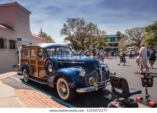 Naples, Florida, USA – March 23,2019: 1940 Pontiac
Wagon at the 32nd Annual Naples Depot Classic Car Show in Naples,
Florida. Editorial
only.