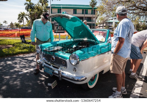 Naples, Florida, USA – March 23,2019:\
Mint green 1960 Metropolitan at the 32nd Annual Naples Depot\
Classic Car Show in Naples, Florida. Editorial\
only.
