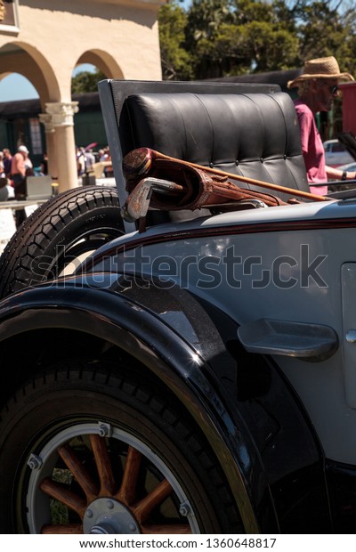 Naples, Florida, USA – March 23,2019: Grey 1926\
Pierce Arrow at the 32nd Annual Naples Depot Classic Car Show in\
Naples, Florida. Editorial\
only.