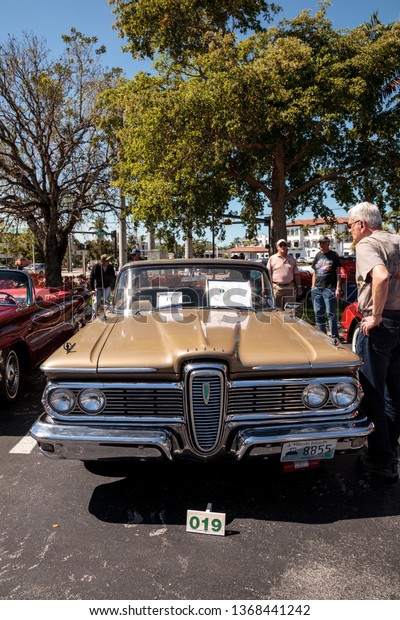 Naples, Florida, USA – March 23,2019: Tan 1959\
Corsair at the 32nd Annual Naples Depot Classic Car Show in Naples,\
Florida. Editorial\
only.