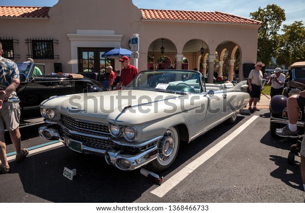 Naples, Florida, USA – March 23,2019:\
White 1959 Cadillac Eldorado at the 32nd Annual Naples Depot\
Classic Car Show in Naples, Florida. Editorial\
only.