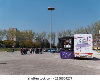 Naples - Italy - March 24, 2022: Social Initiative Of The State Police 