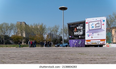 Naples - Italy - March 24, 2022: Social Initiative Of The State Police 