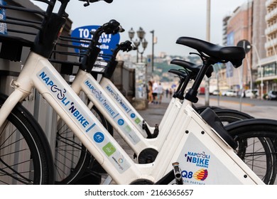 Naples, Italy. May 27, 2022. Napoli,n Bike, Electric Bike Sharing Service In Naples, Italy, Close Up.