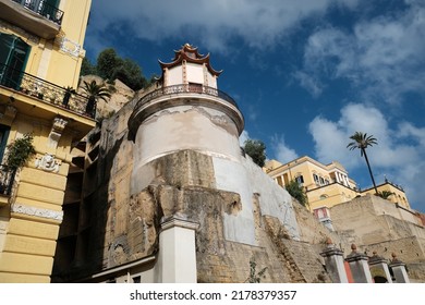 Naples, Italy - November 2, 2021. The “ Santa Dorotea ” Institute In The Heart Of Posillipo, Naples, Italy