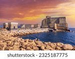 Naples, Italy - scenic view of Castel dell