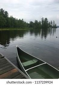 Naples, Maine, July 17, 2018, Canoe On A Dock