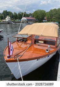 Naples, Maine, USA, August 14, 2021, Antique Boat