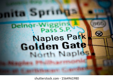 Naples Park. Florida. USA On A Map