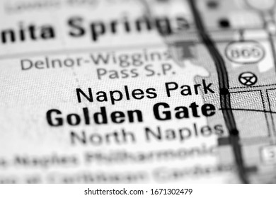 Naples Park. Florida. USA On A Map