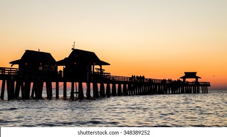 Naples Pier At Sunset