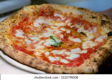 Naples Style Pizza Margherita In The Historical Center Of Napoli.