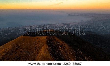 Naples view from Vesuvius at dawn